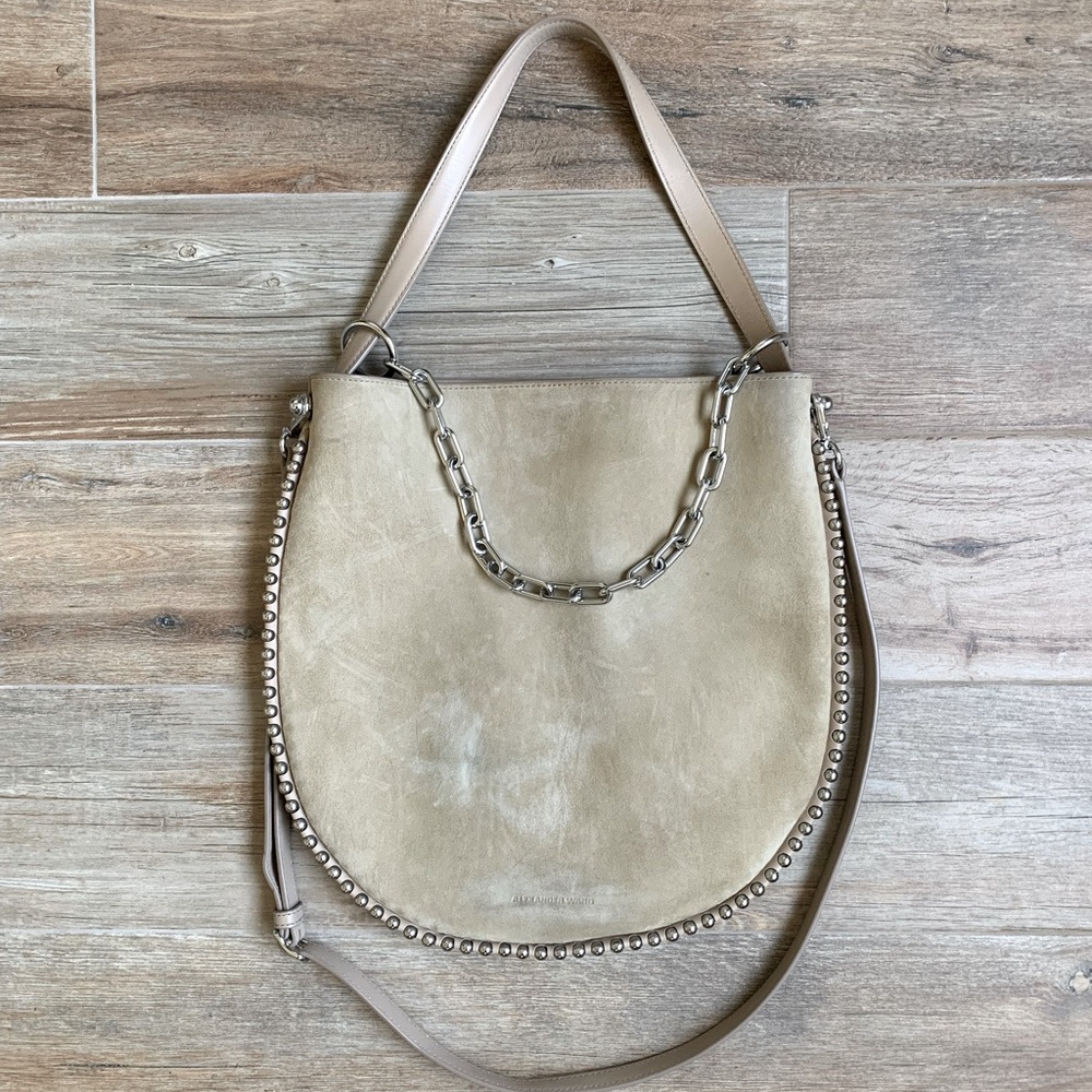 Alexander Wang Suede Roxy Hobo Tan
